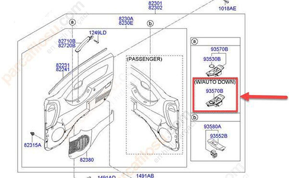 Hyundai H100 Düğme Kapi Ön Cam (2012-2019) 2.5 CRDI 935704F101MP