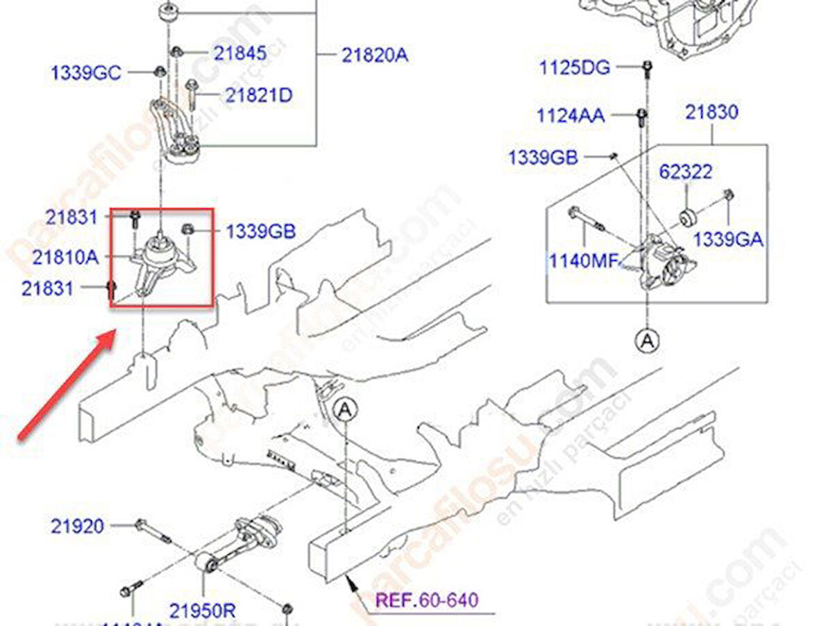 Hyundai İ30 Motor Takoz Sağ (2013-2016) 1.6, 1.6 GDI 218102Y500