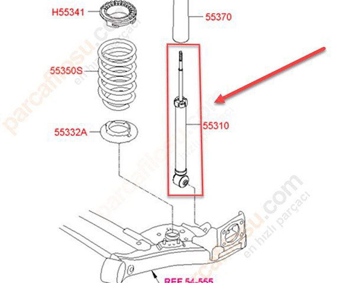 Hyundai İ10 Arka Amortisör (2013-2017) 1.0, 1.2 55310B9050