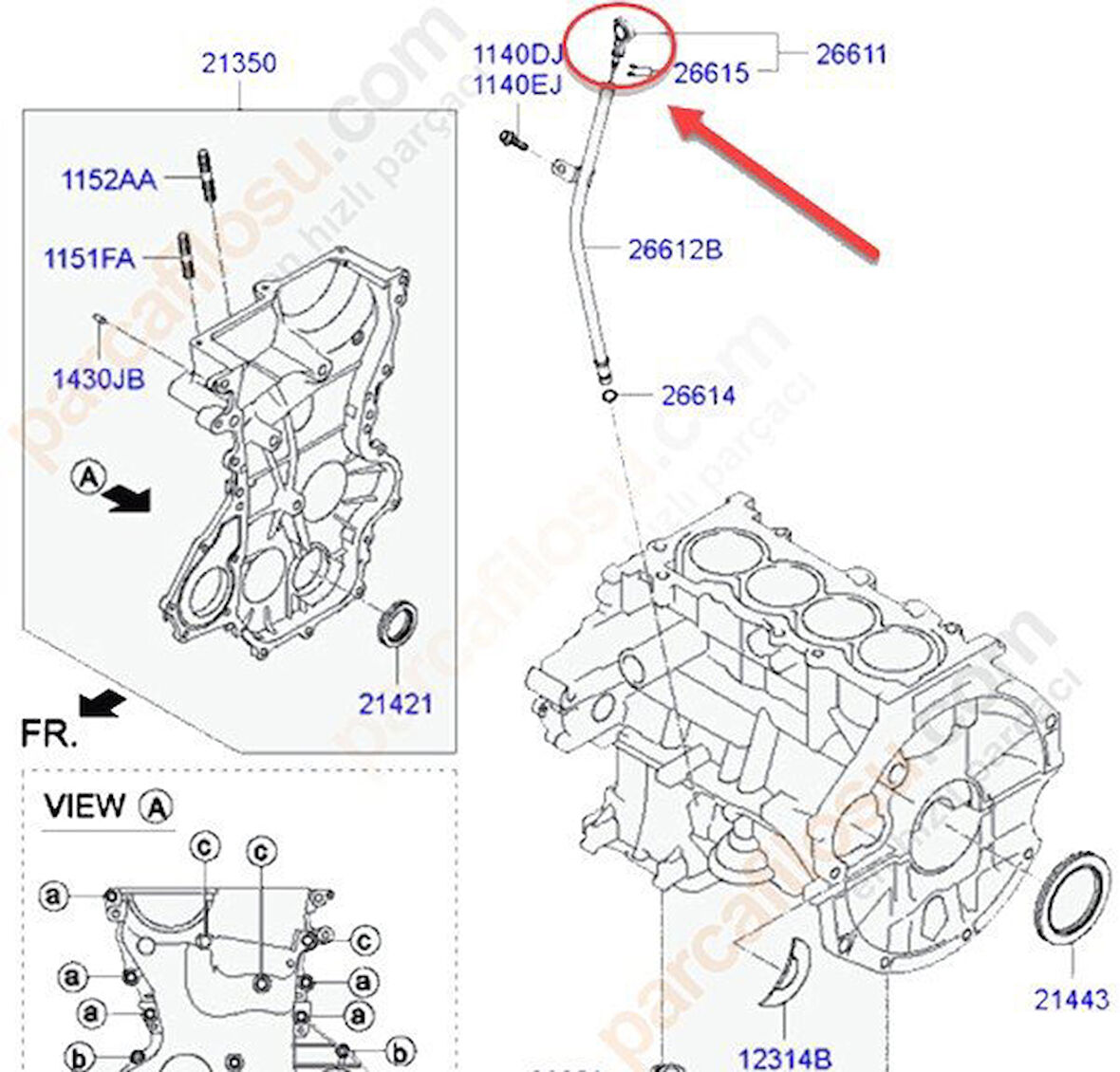 Kia Rio Yağ Çubuğu (2017-2019) 1.2, 1.4 2661103900