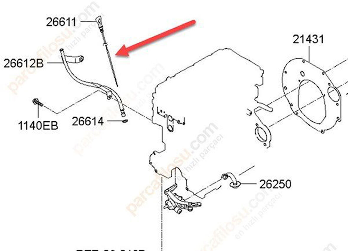 Hyundai H350 Yağ Çubuğu (2014-2018) 2.5 CRDI 266114A801