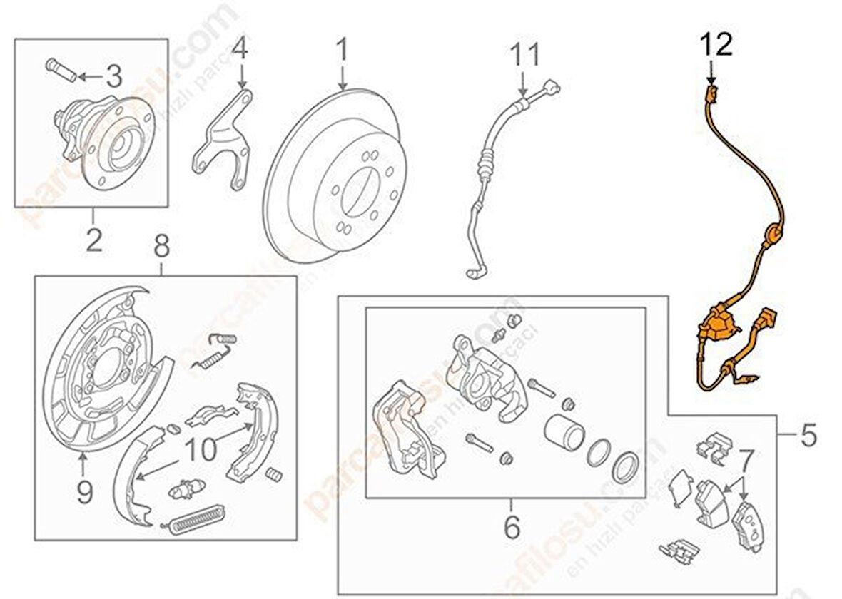 Kia Soul Arka Sağ Abs Kablosu (2011-2014) 1.6 919202K100