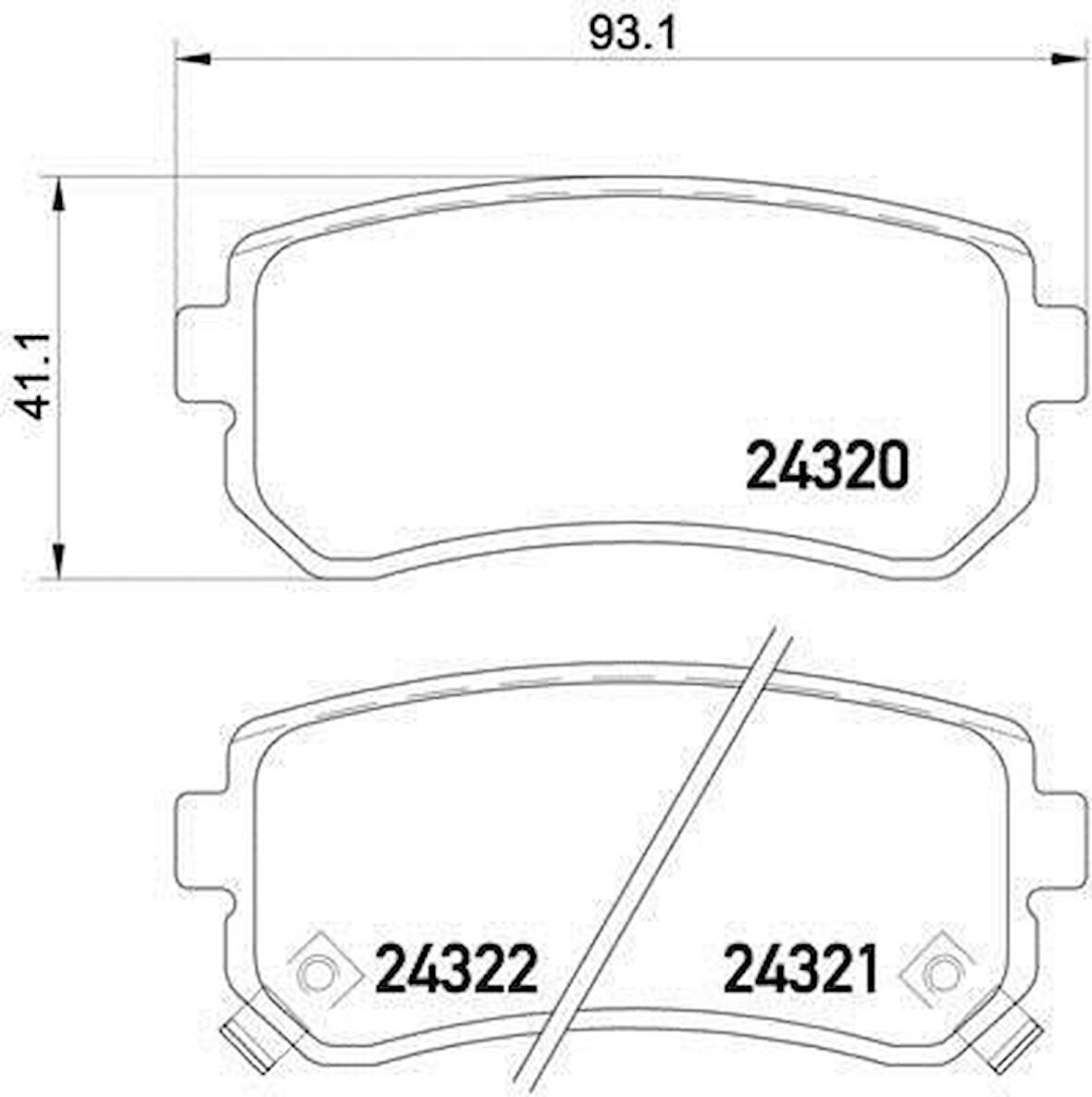 Hyundai İ20 Arka Fren Balatasi (2008-2015) 1.4, 1.2, 1.4 CRDI, 1.1 CRDİ 583021GA00