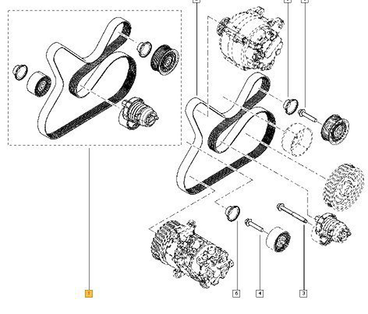 Renault Clio Alternatör Gergisi Komple (2013-2016) 0.9 117207014R