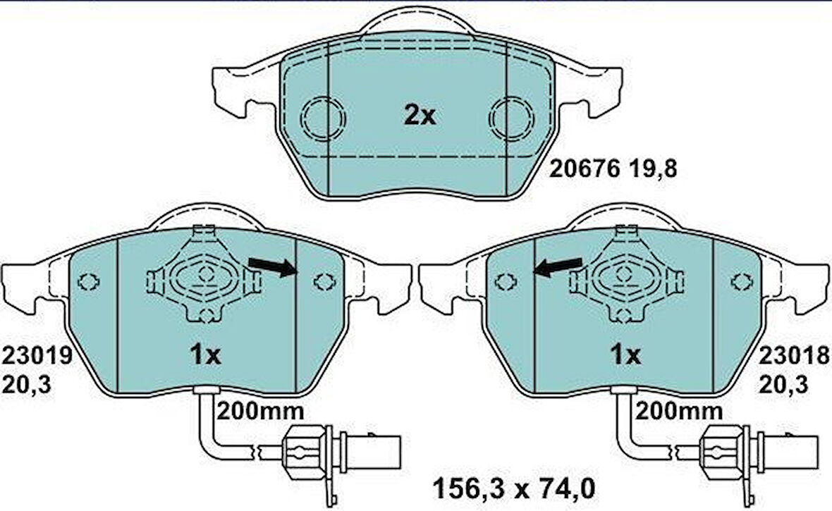 Audi A4 Ön Fren Balata (1998-2008) 1.8, 2.0, 1.9 TDI, 2.0 TDI 4B0698151