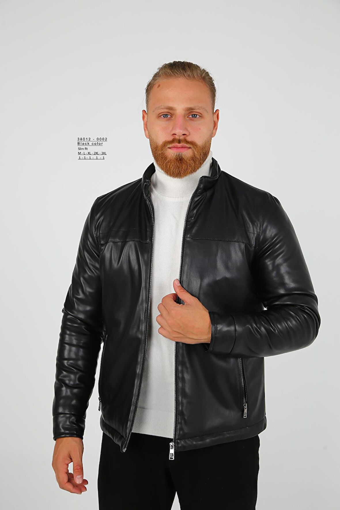 DİK YAKA PREMİUM ERKEK DERİ MONT