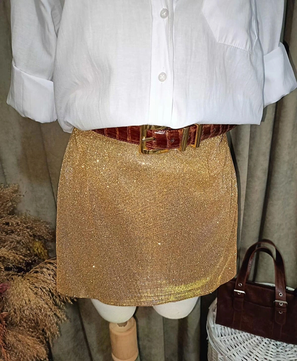 GOLD SİMLİ ETEK