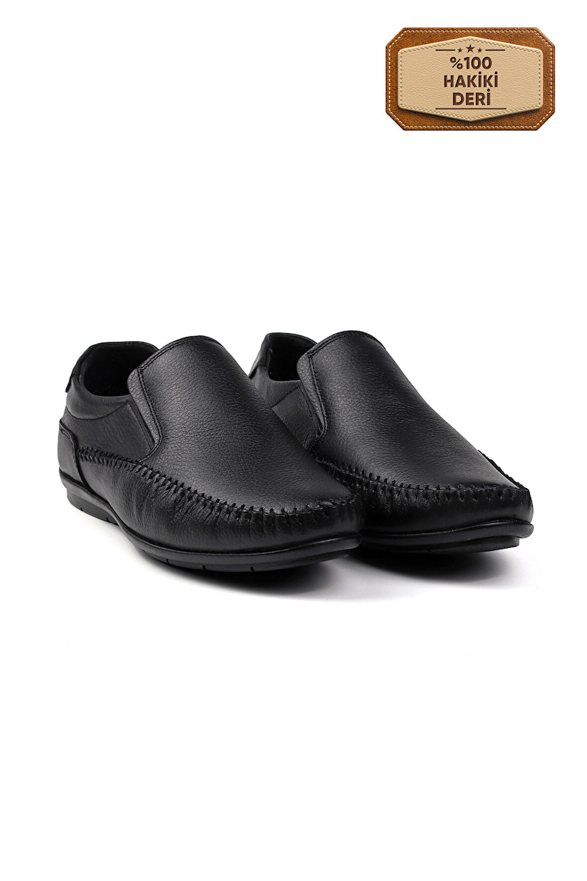 Erkek Siyah Hakiki Deri Ayakkabı, Ortopedik Taban Loafer Ayakkabı Mevsimlik Günlük Casual Ayakkabı