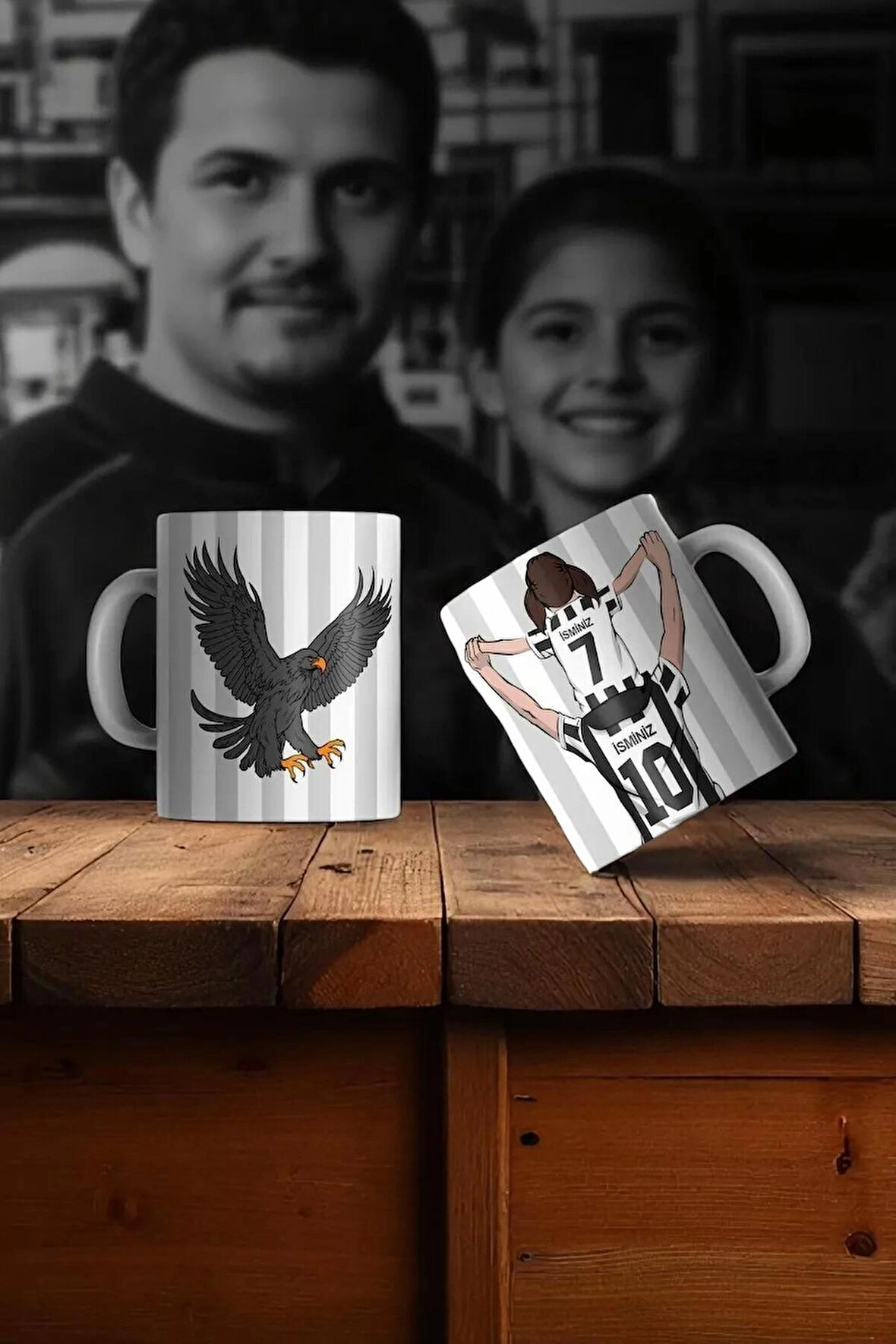 Beşiktaş Taraftarı Baba Ve Kız Isimli Kupa Bardak – Kartal Ruhunu Paylaşmanın En Güzel Hali