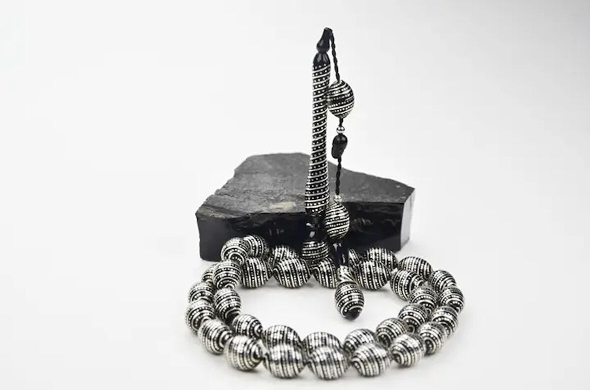 Nokta-i Süveyda Gümüş İşleme Badem Kesim Oltu Taşı Tespih