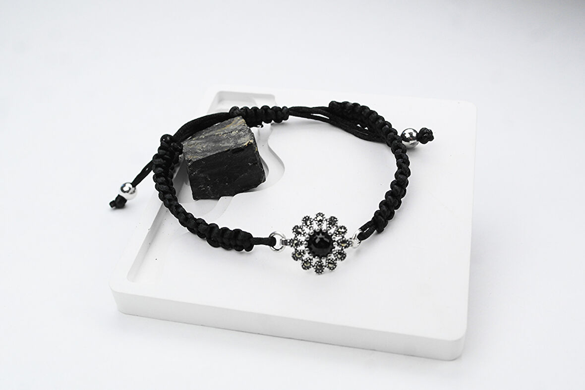 LORA  OLTU TAŞI GÜMÜŞ ÇERÇEVE  AYARLANABİLİR  BİLEKLİK