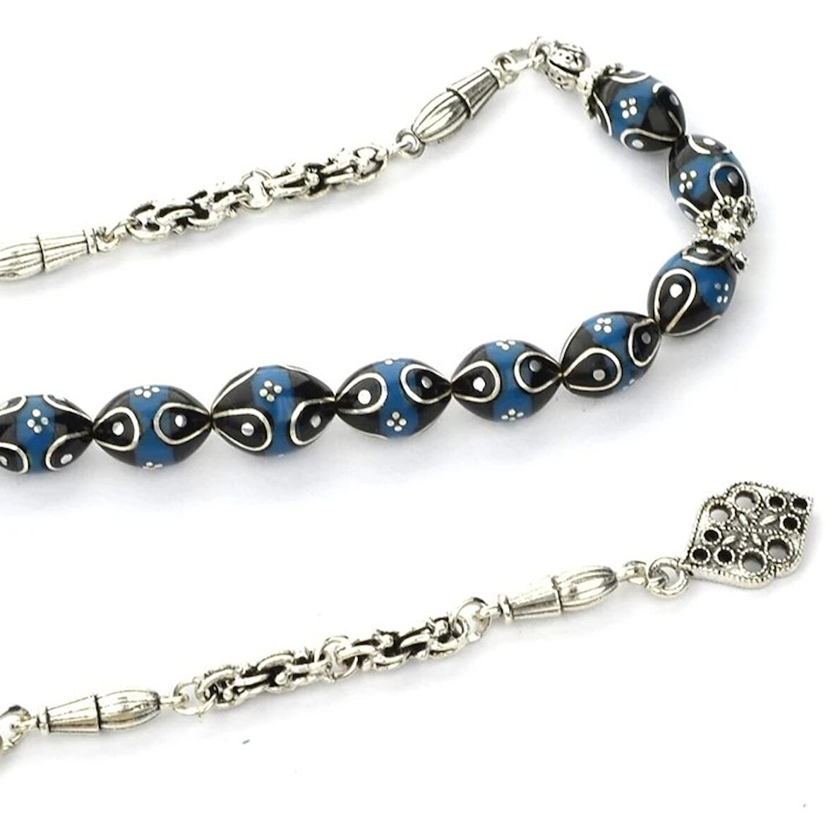 Arpa Kesim Gümüş Karpuz Dilim İşleme Galalith ve Oltu Taşı Zaza Tespih