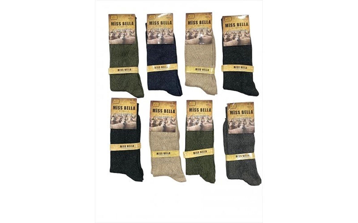 Miss Bella Lamswool Kışlık Erkek  Çorap 8 Adet