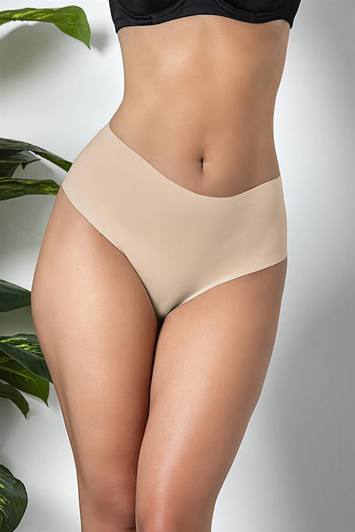 3'lü Paket Dikişsiz, İz Yapmaz, Lazer Kesim, Yüksek Bel Slip Külot Cappucino (brf21263)