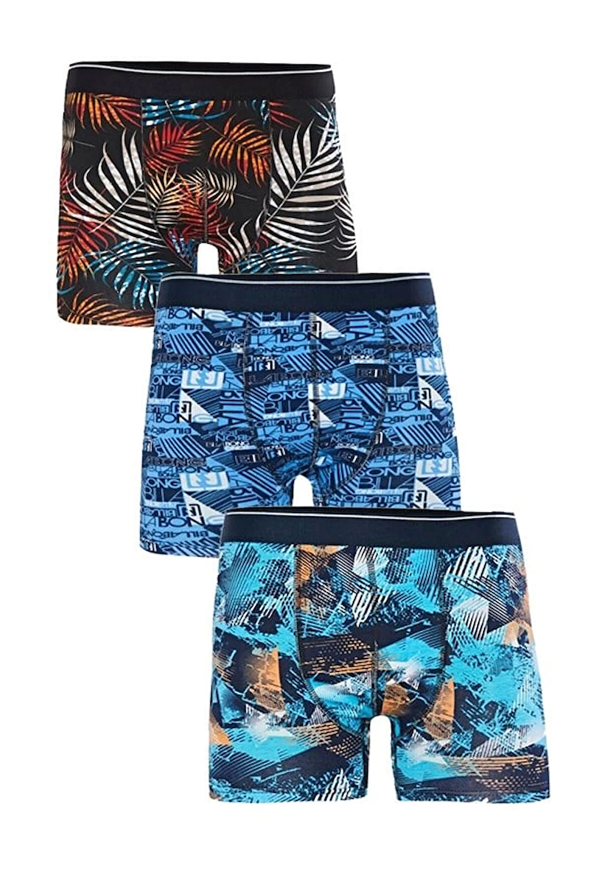 Işıl Erkek  Likralı Boxer Desenli 3 Adet M