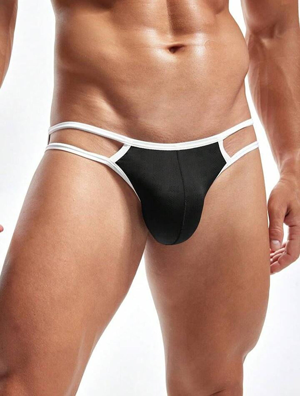 Erkek  Beyaz Biyeli Slip İç Giyim