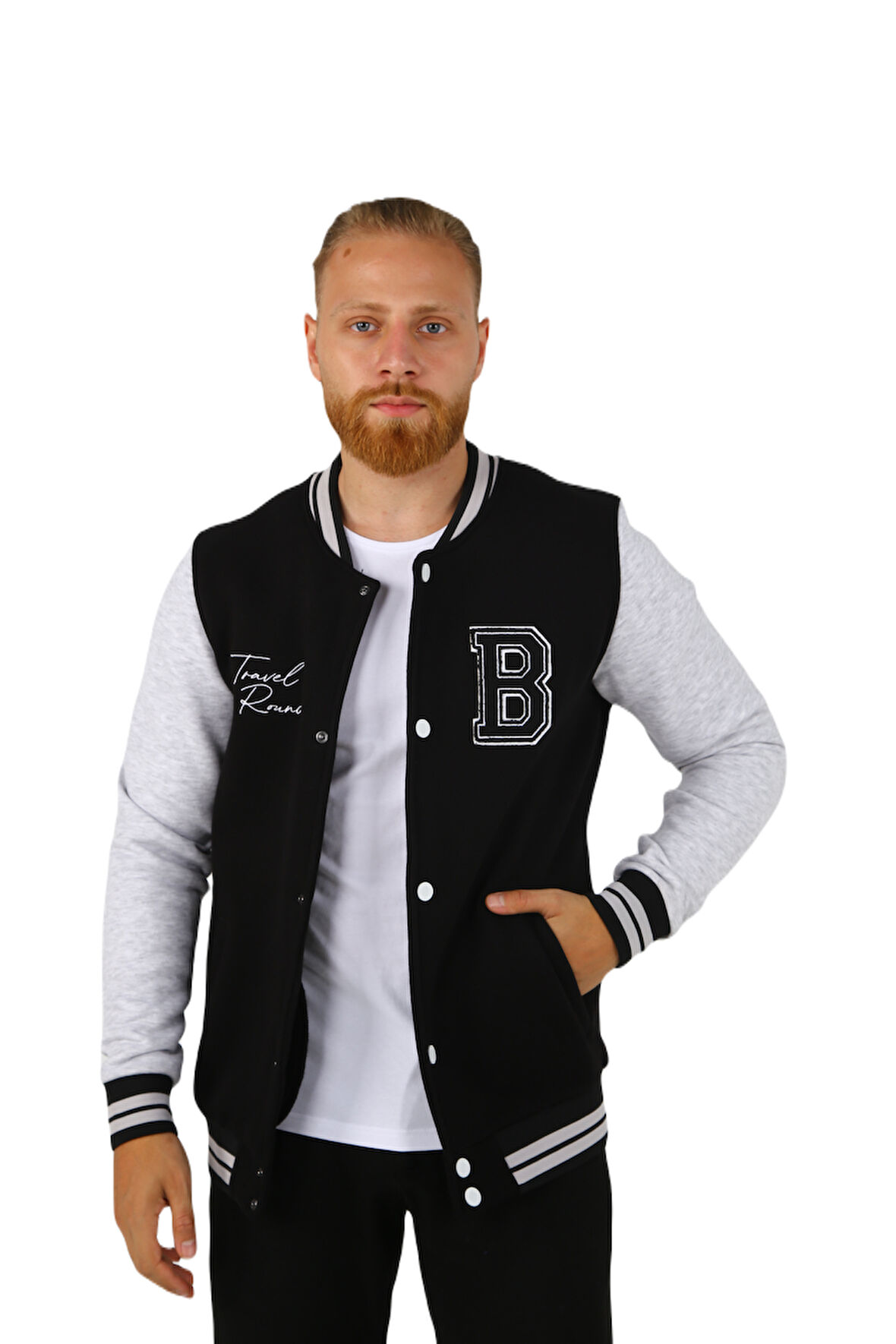 BRG Siyah-Melanj Erkek Kolej Regular Fit Ceket