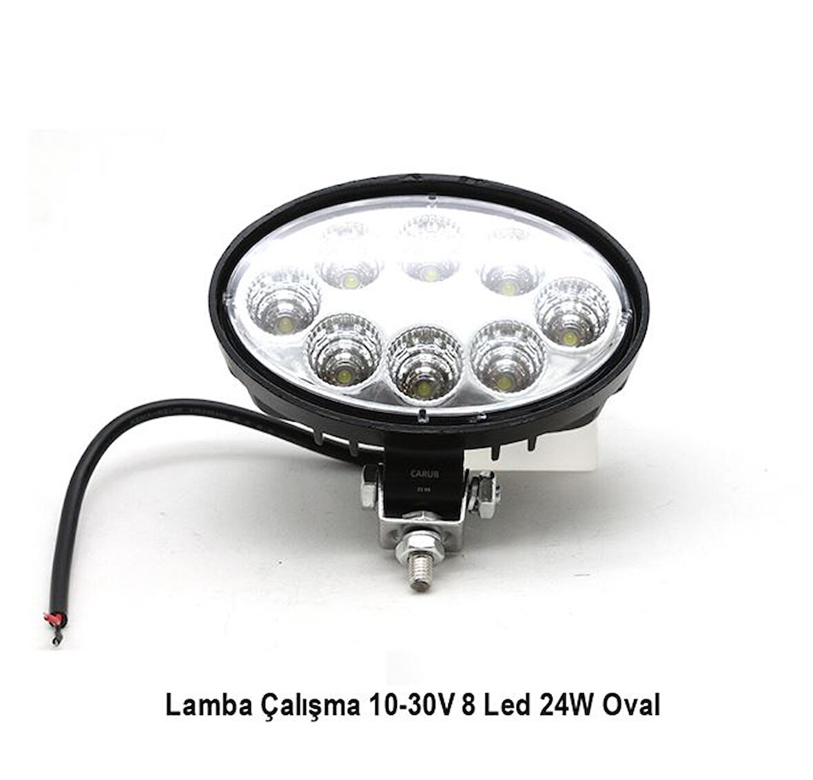 Lamba Çalışma 10-30V 8 Led 24W Oval Siyah