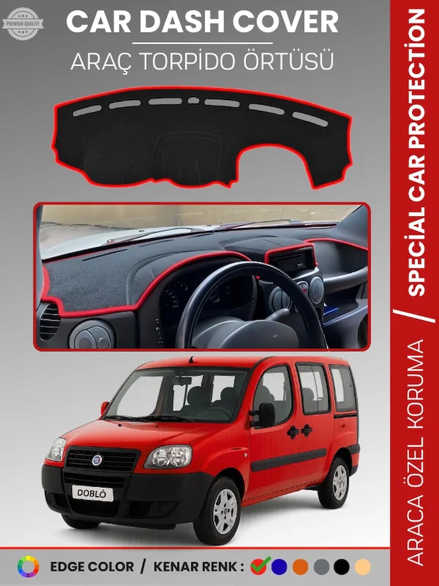 FIAT DOBLO (2000-2008) AİRBAGSİZ Torpido Örtüsü Ön Göğüs Torpido Koruma Çatlamayı Engeller Tam Uyum