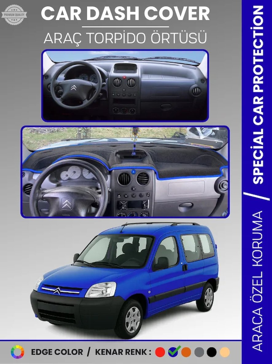 CITROEN BERLİNGO (1996-2006) Torpido Örtüsü Ön Göğüs Torpido Koruma Çatlamayı Engeller Tam Uyum 5992