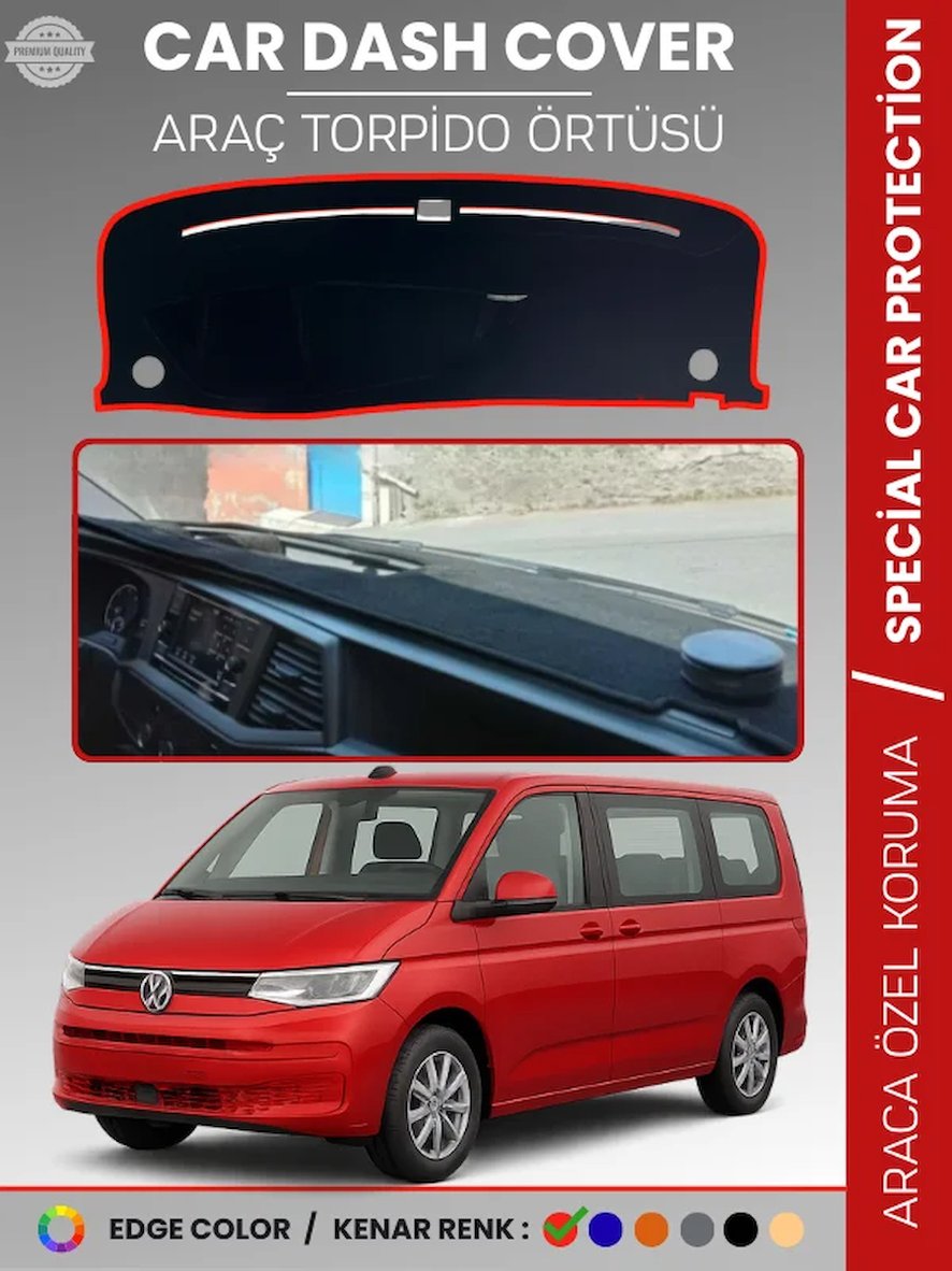 VOLKSWAGEN TRANSPORTER T7 (2021+) Torpido Örtüsü Ön Göğüs Koruma Torpido Koruma Tam Uyum UV Koruma 3550