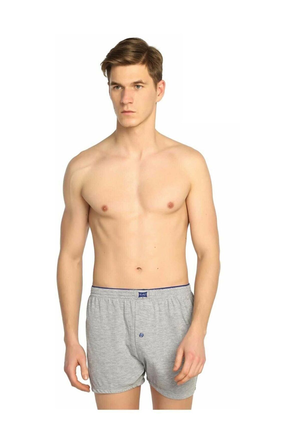 Tutku 3 Adet Gri Renk Havlu Bel Boxer