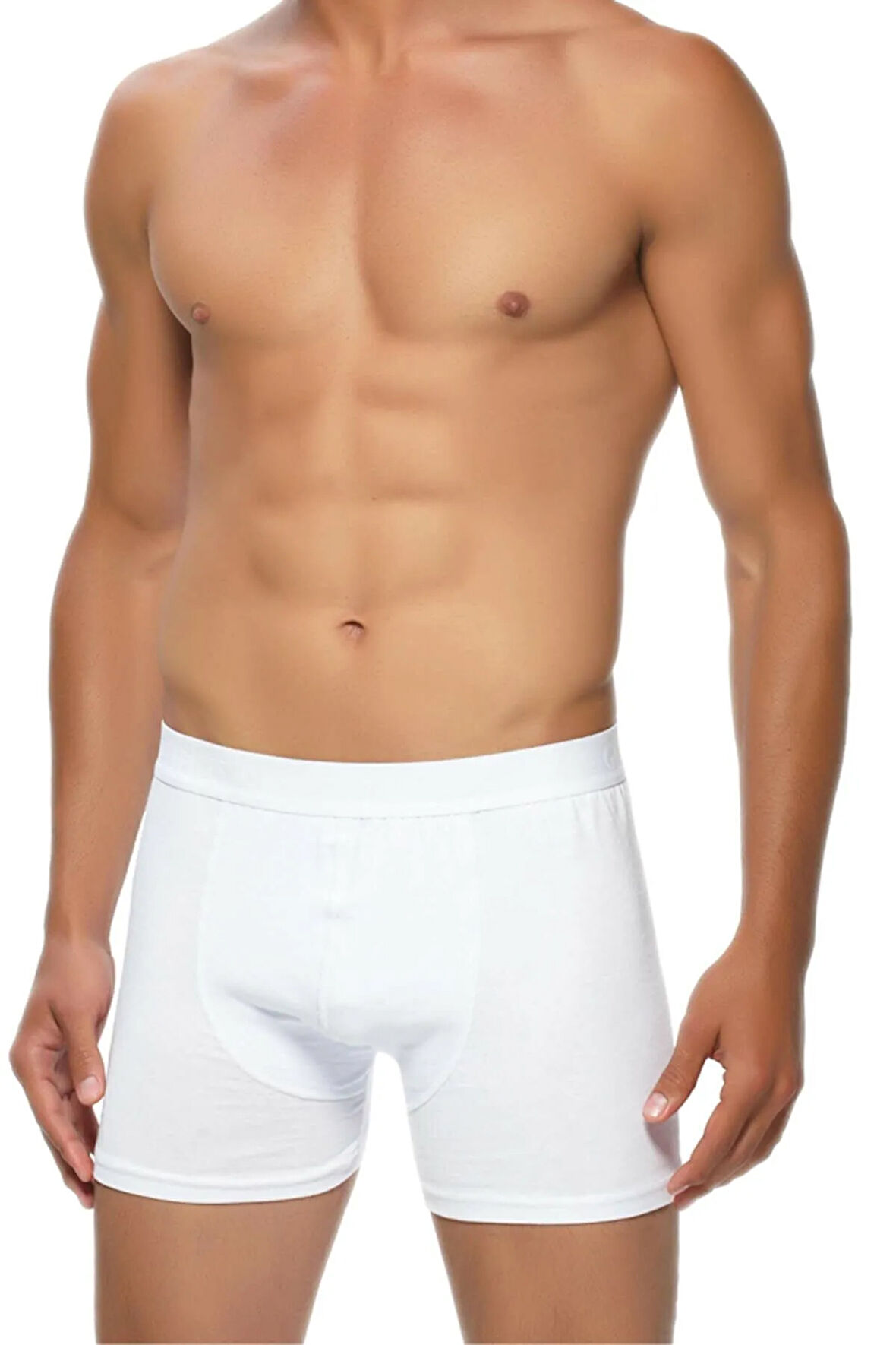 10 Adet Beyaz Renk Likralı Boxer