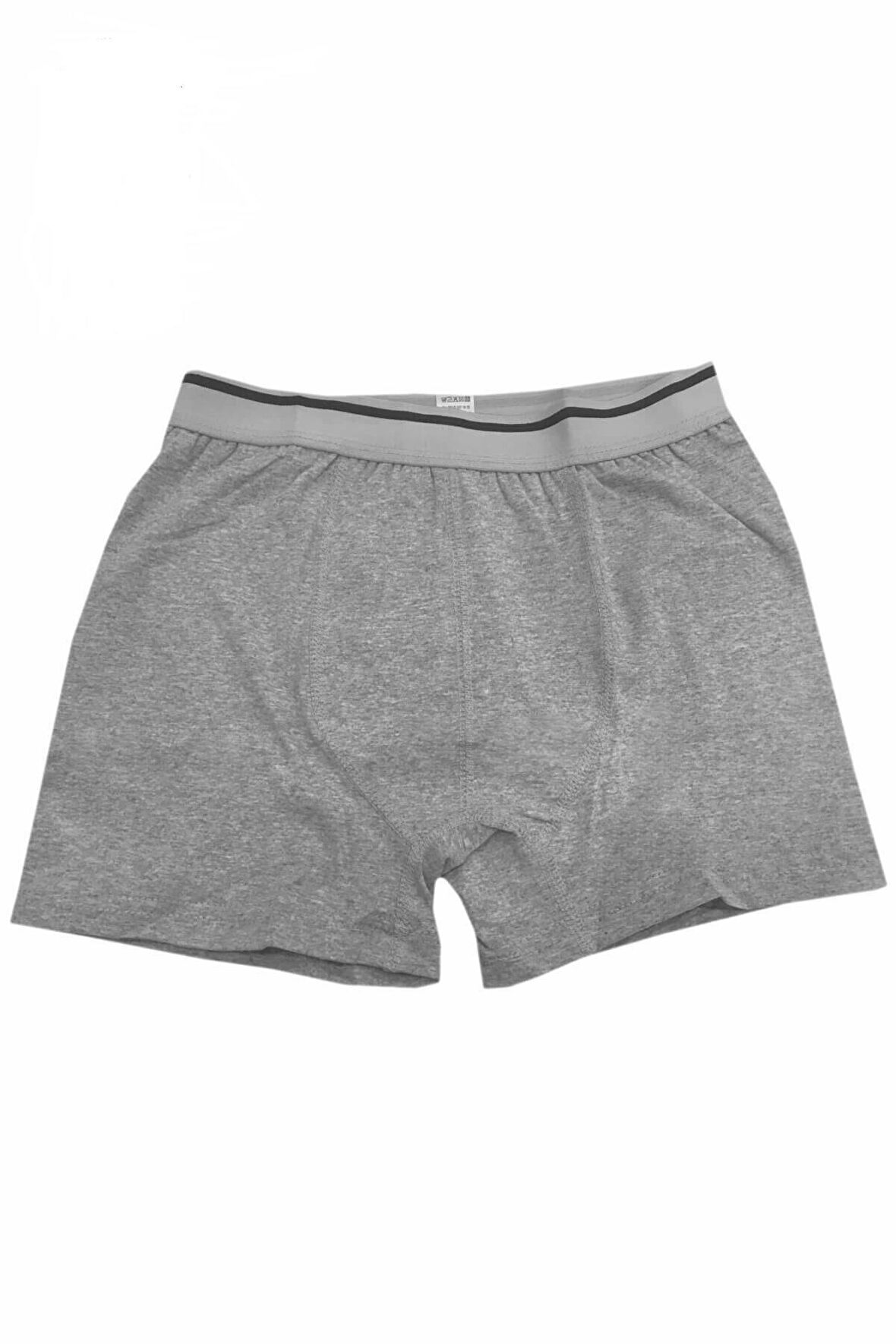 Sedef Gri Renk Likralı Boxer