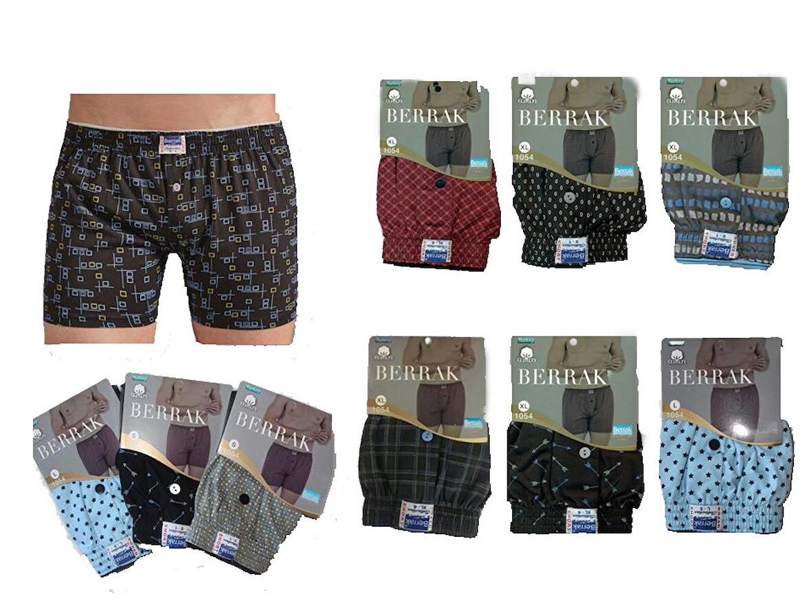 Berrak 12 Adet Karışık Renk Havlu Bel Boxer