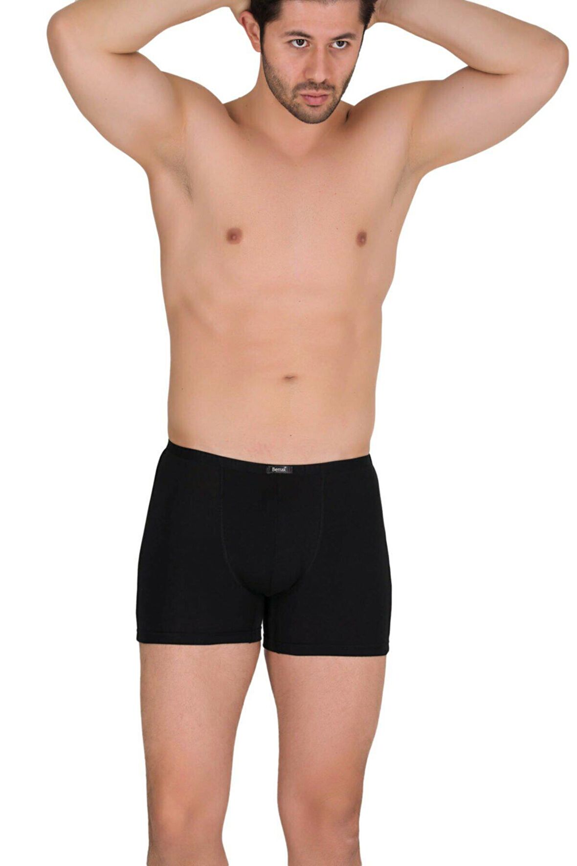 Berrak Siyah Renk İnce Kemerli Modal Boxer