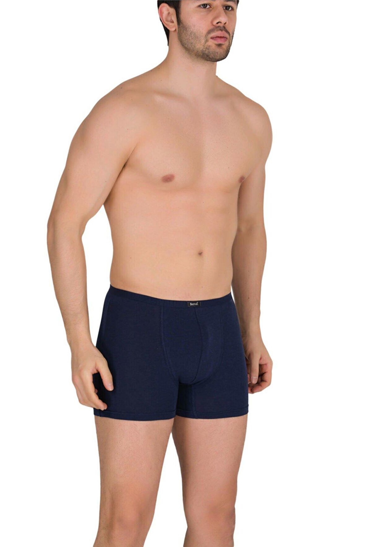 Berrak Lacivert Renk İnce Kemerli Modal Boxer
