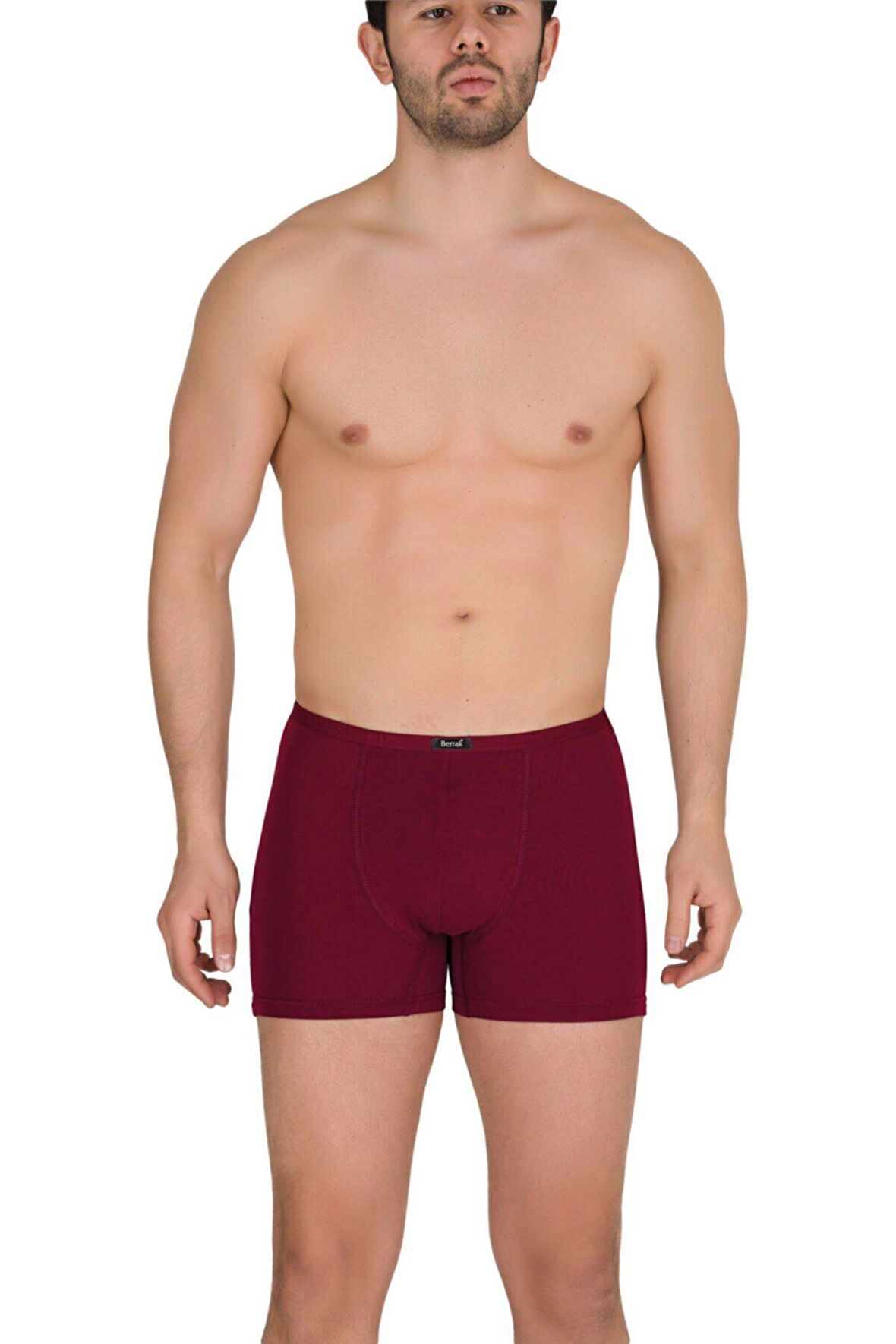 Berrak Bordo Renk İnce Kemerli Modal Boxer