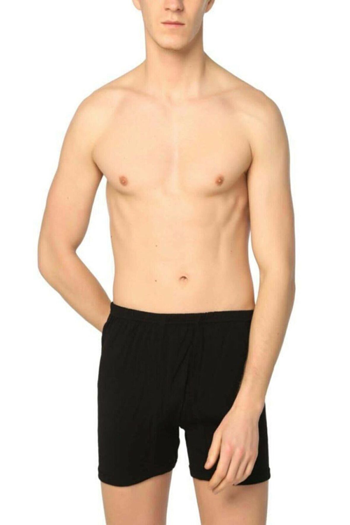 Seher 3 Adet Siyah Renk Paçalı Boxer