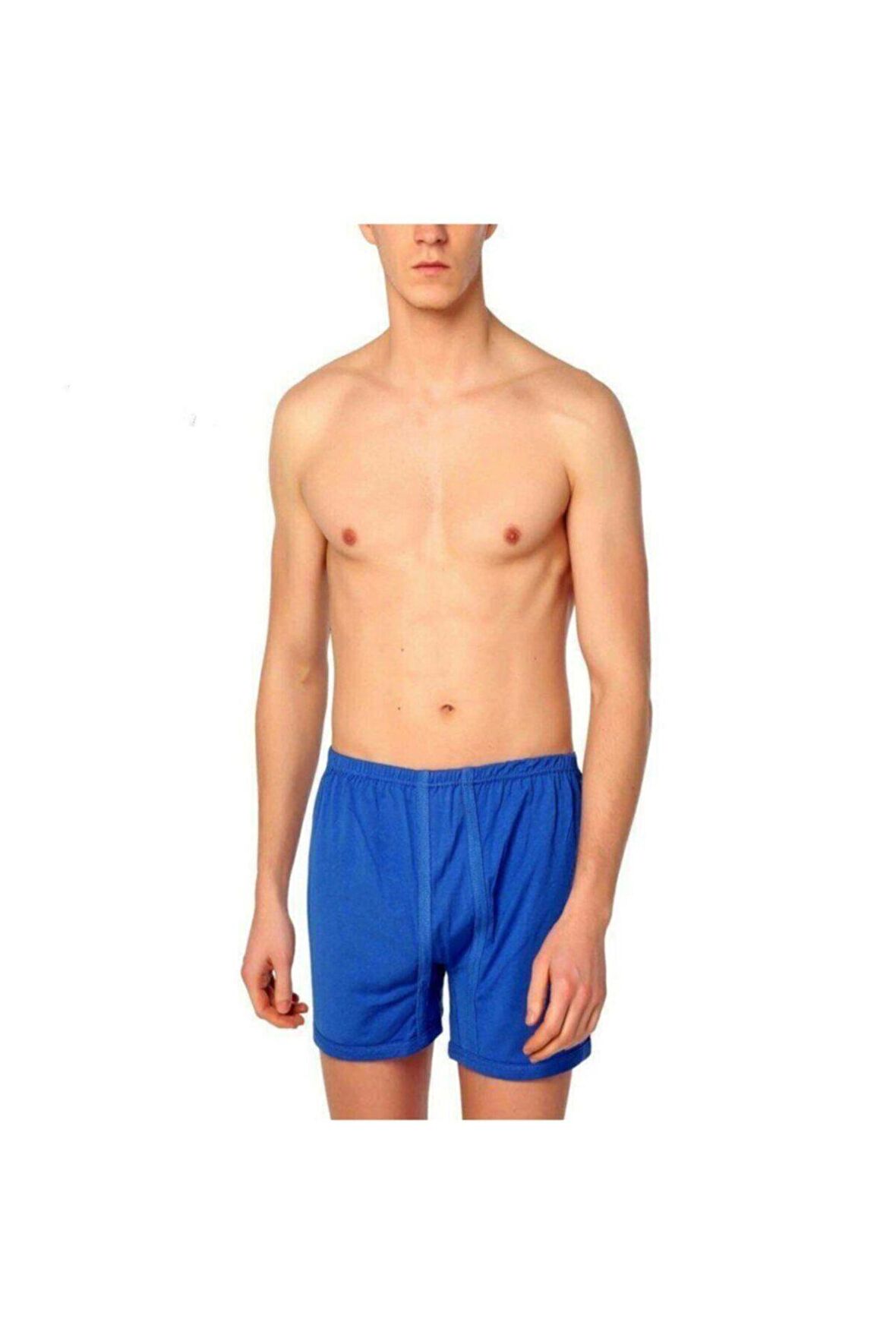 Seher 5 Adet Mavi Renk Paçalı Boxer