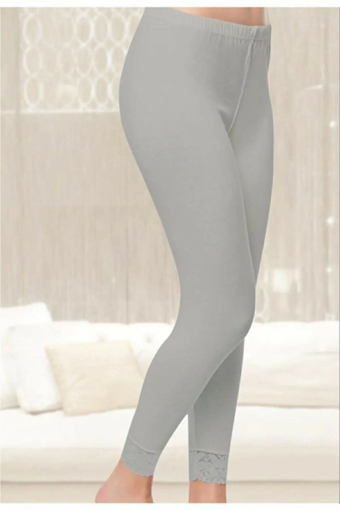 3 Adet Gri Renk Uzun Tayt