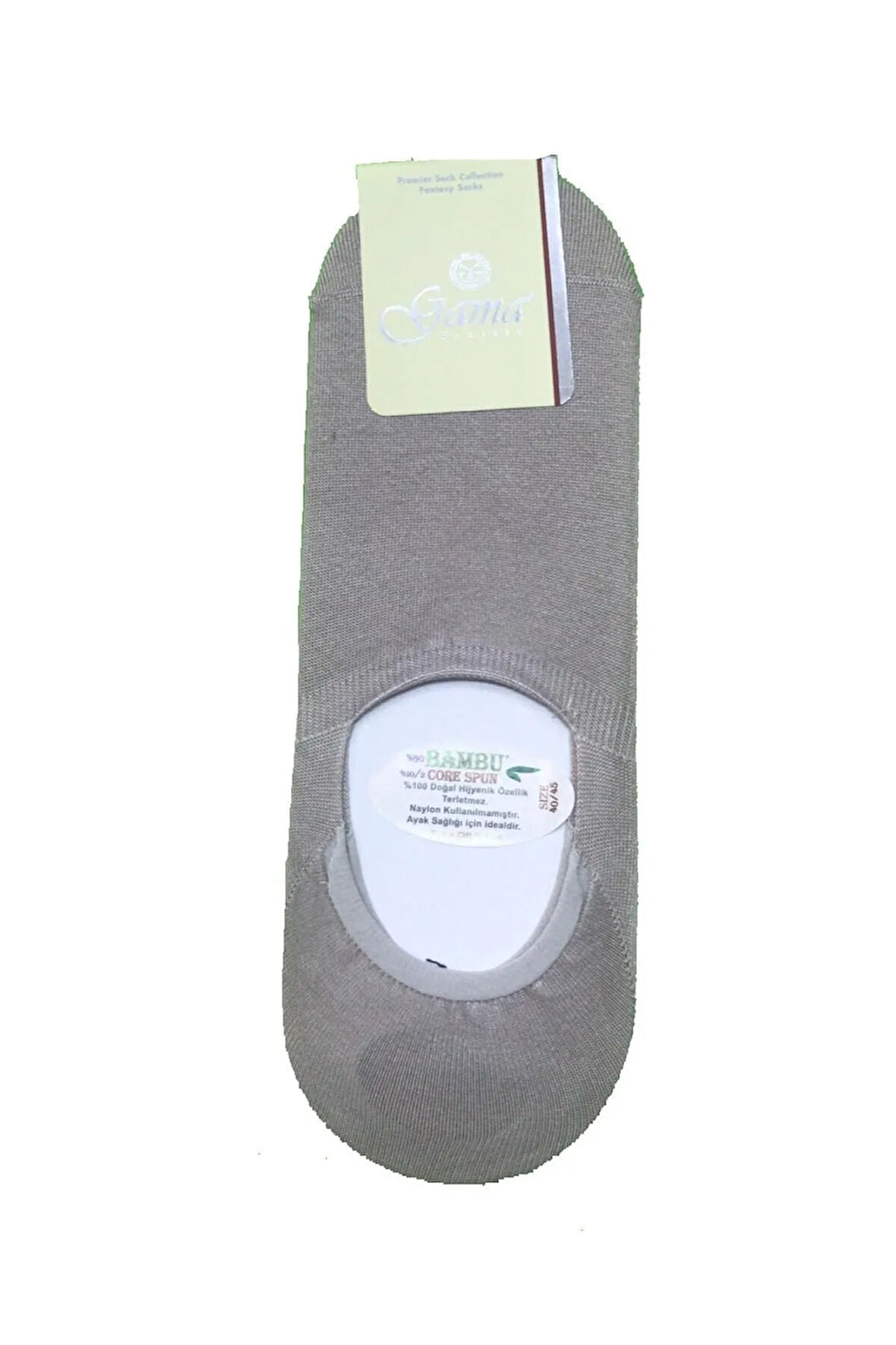 3 Çift Gri Renk Slikonlu Dikişsiz Bambu Babet Çorap