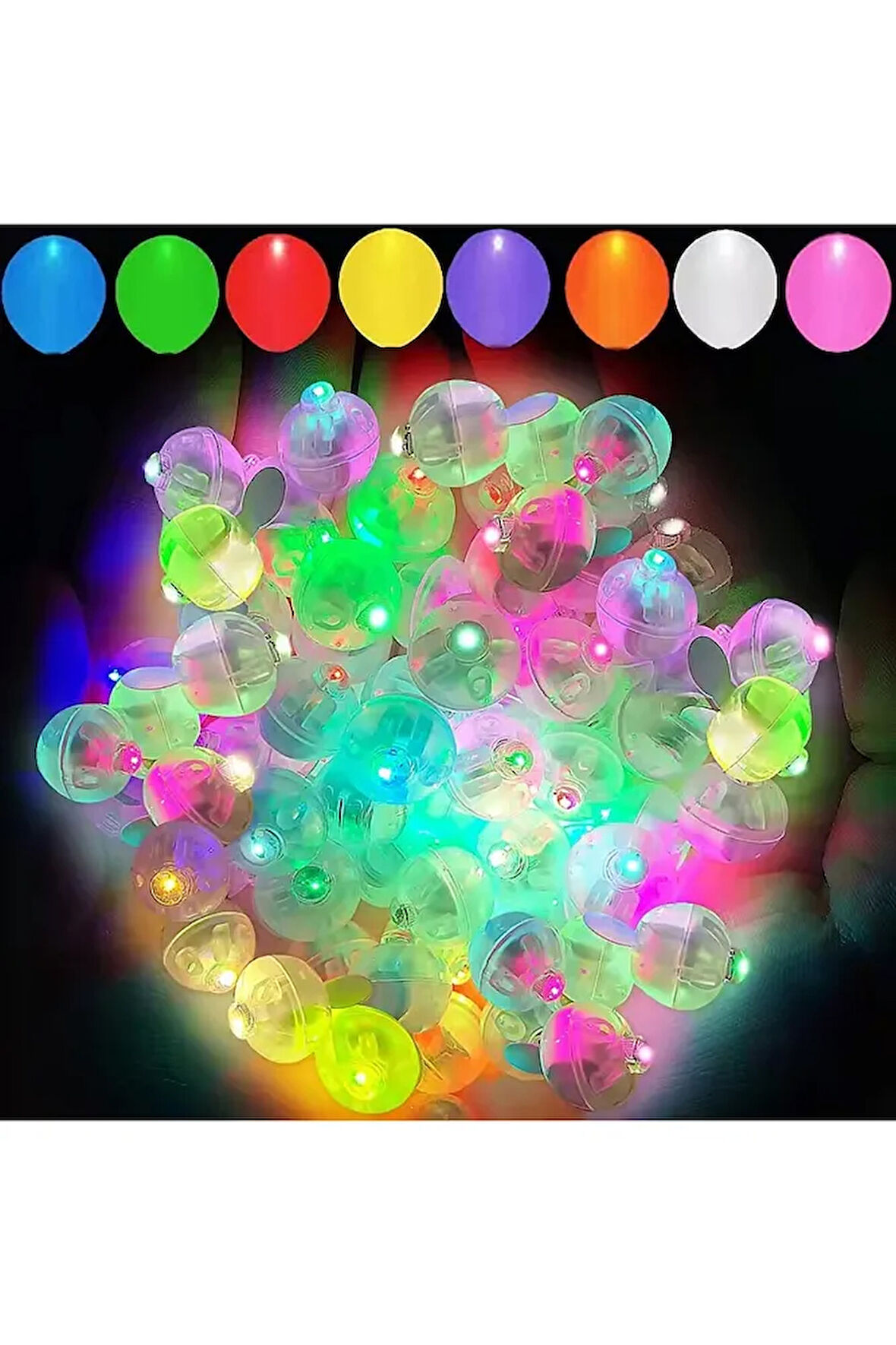 Balon İçi için Mini Led Işık Renkli Harekete Duyarlı Animasyonlu 5 Adet Piller Dahil