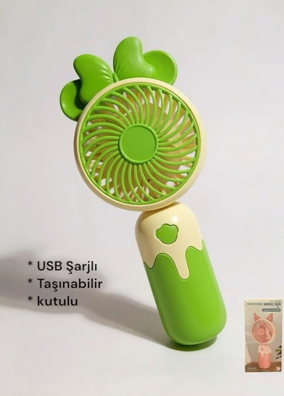 Cartoon USB Şarjlı El Fanı I Mini Taşınabilir Fan I Yaz Serinleticisi I Vantilatör I Taşınabilir Fan