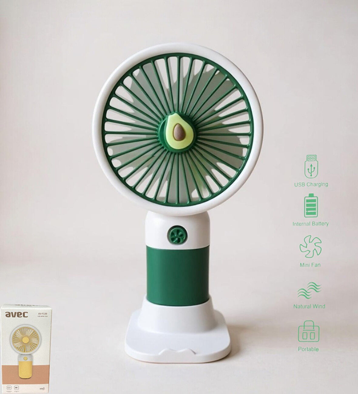 Avec USB Şarjlı El Fanı I Mini Taşınabilir Fan I Yaz Serinleticisi I Vantilatör I Telefon Standlıı