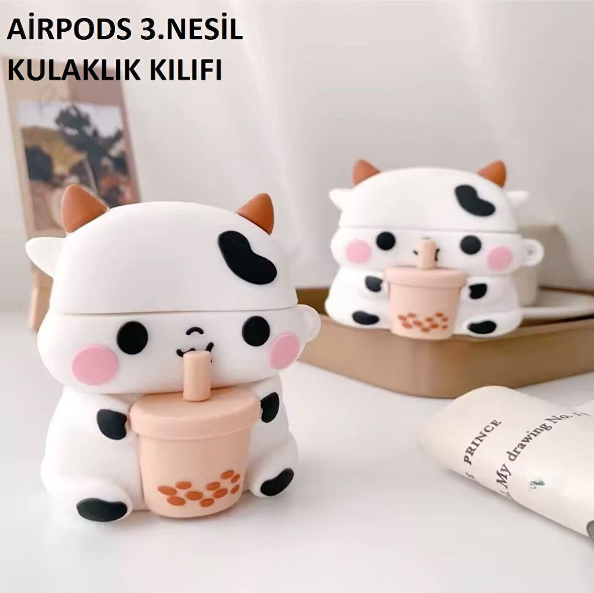 Brokoli Home Airpods 3.nesil uyumlu 3d Kopçalı Kulaklık Kılıfı