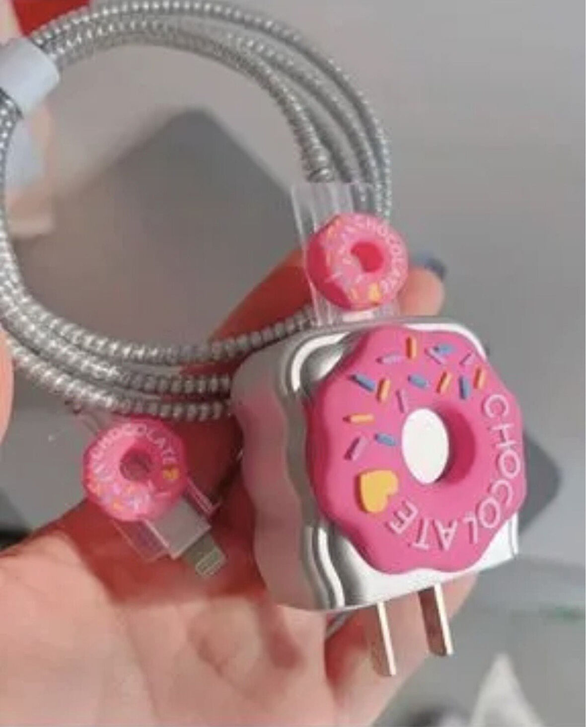 Brokoli Home iPhone 18W/20W Uyumlu Şarj Kılıfı, Şarj Kablosu Örme Aparatı, Kablo Koruyucu Aparatı,Donut