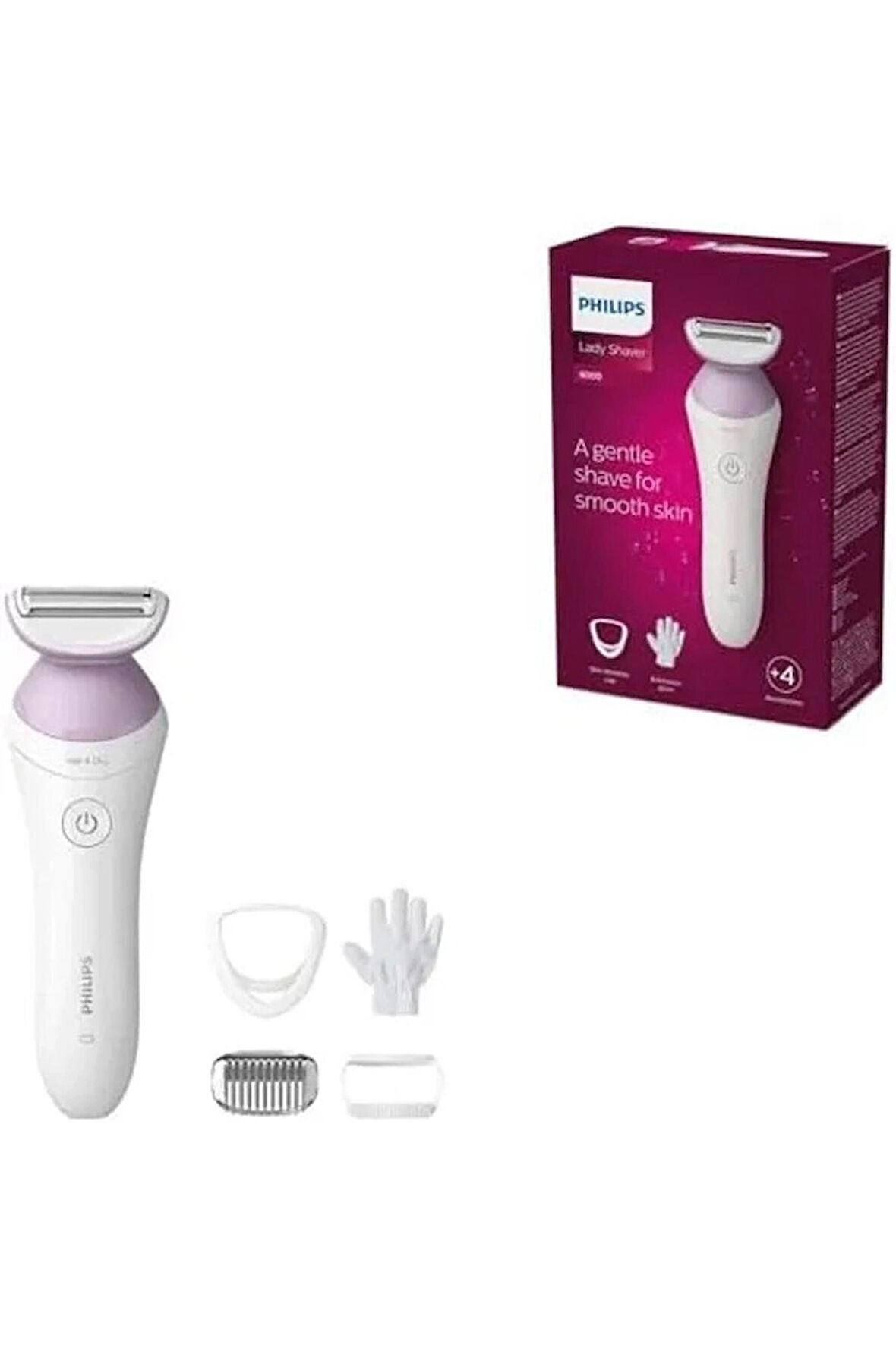 Philips Lady  Series 6000 – Kablosuz Islak ve Kuru Tıraş Makinesi, 4 Aksesuar  BRL136/00