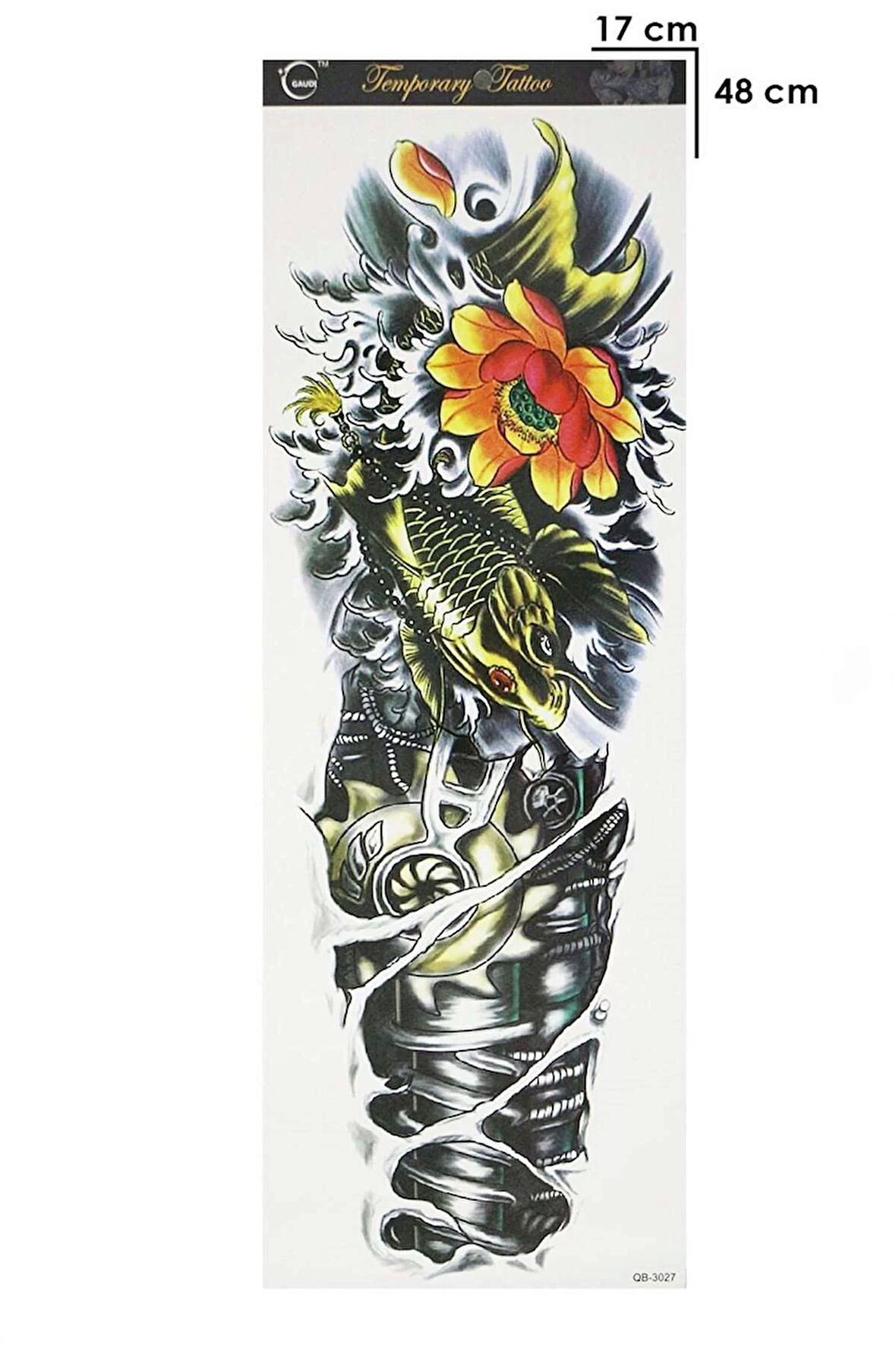 Geçici Balık Ve Çiçek Kol Dövme Tattoo