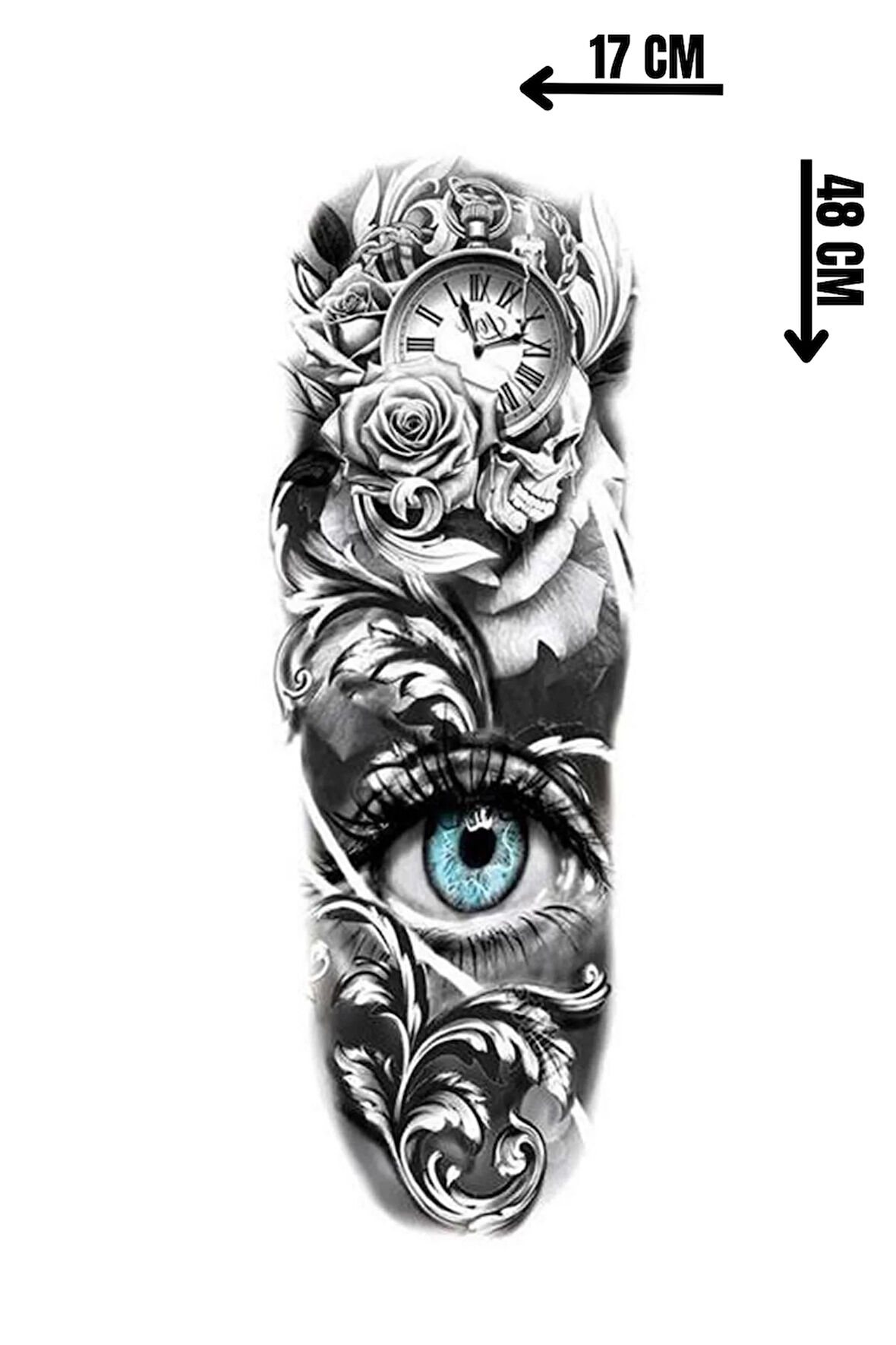 Geçici Saat Ve Göz Figürlü Dövme Tattoo