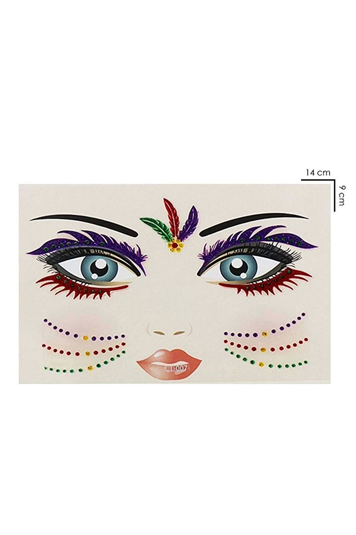 Yapışkanlı Yüz Sticker Dövme Tattoo