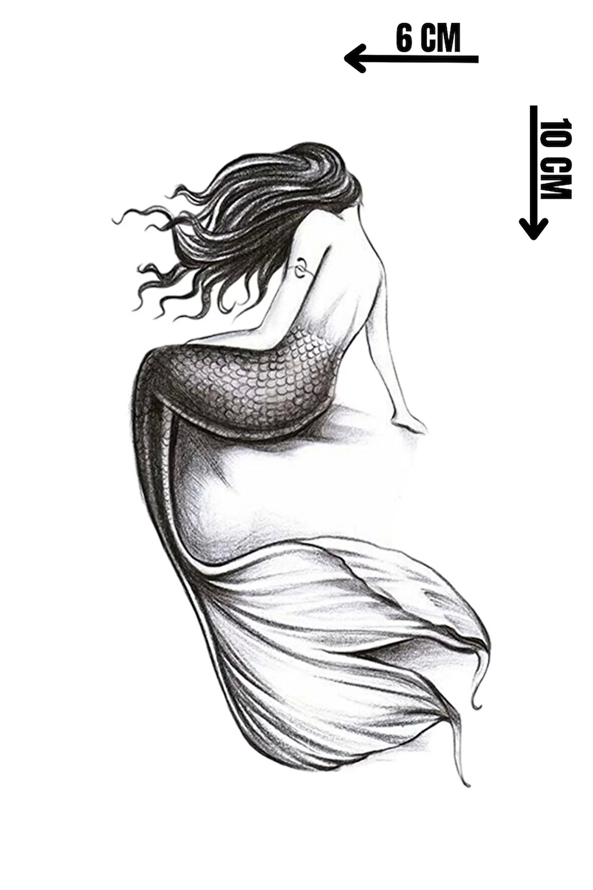 Geçici Deniz Kızı Figürlü Mini Dövme Tattoo