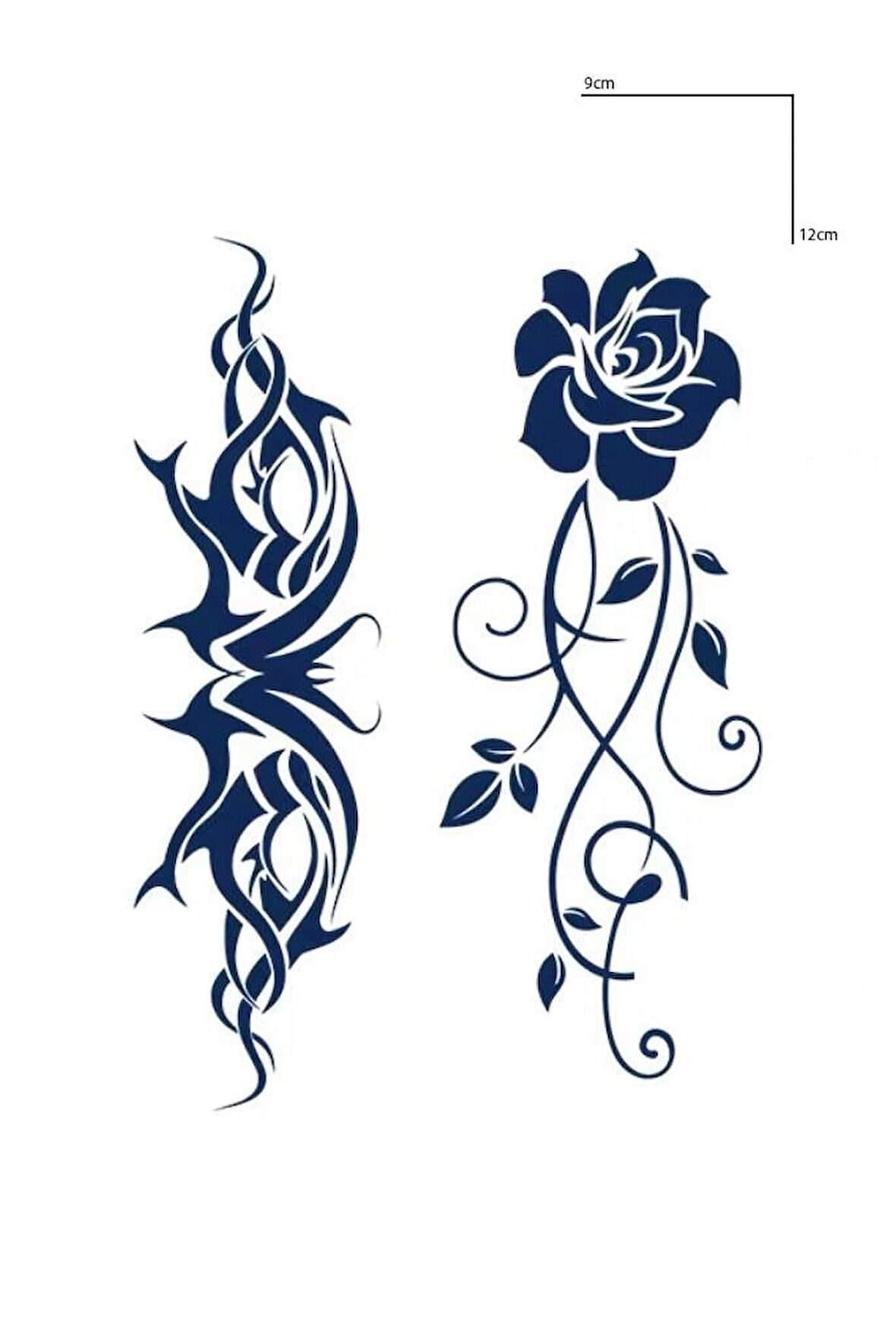 Karışık Figürlü 12 Saat Sonra Kararan Geçici Mini Dövme Tattoo