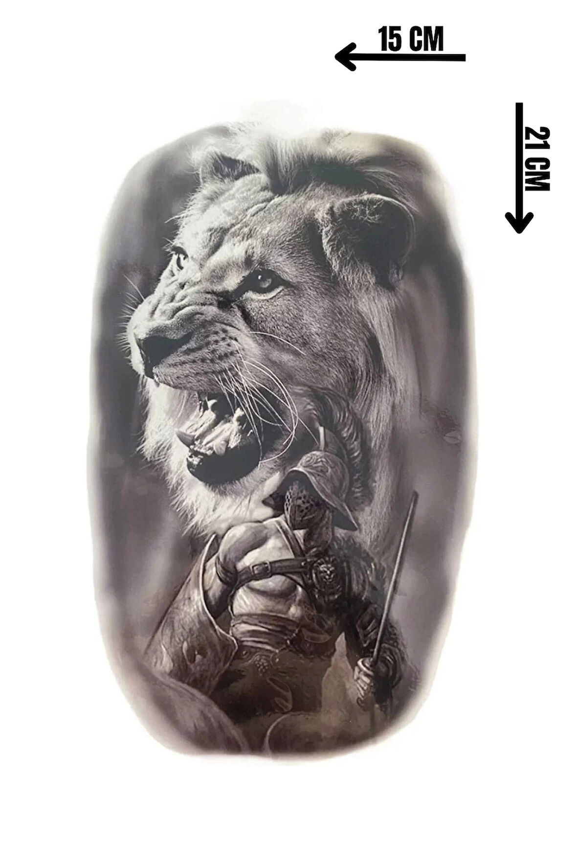 Geçici Aslan Figürlü Dövme Tattoo