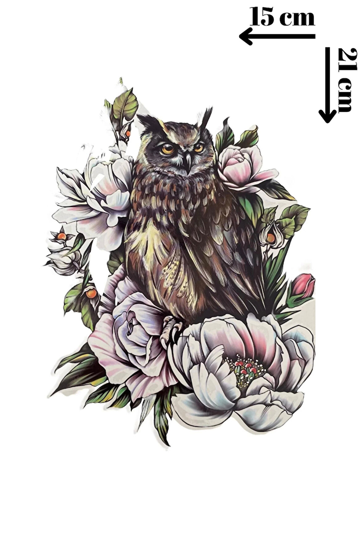 Geçici Baykuş Figürlü Dövme Tattoo