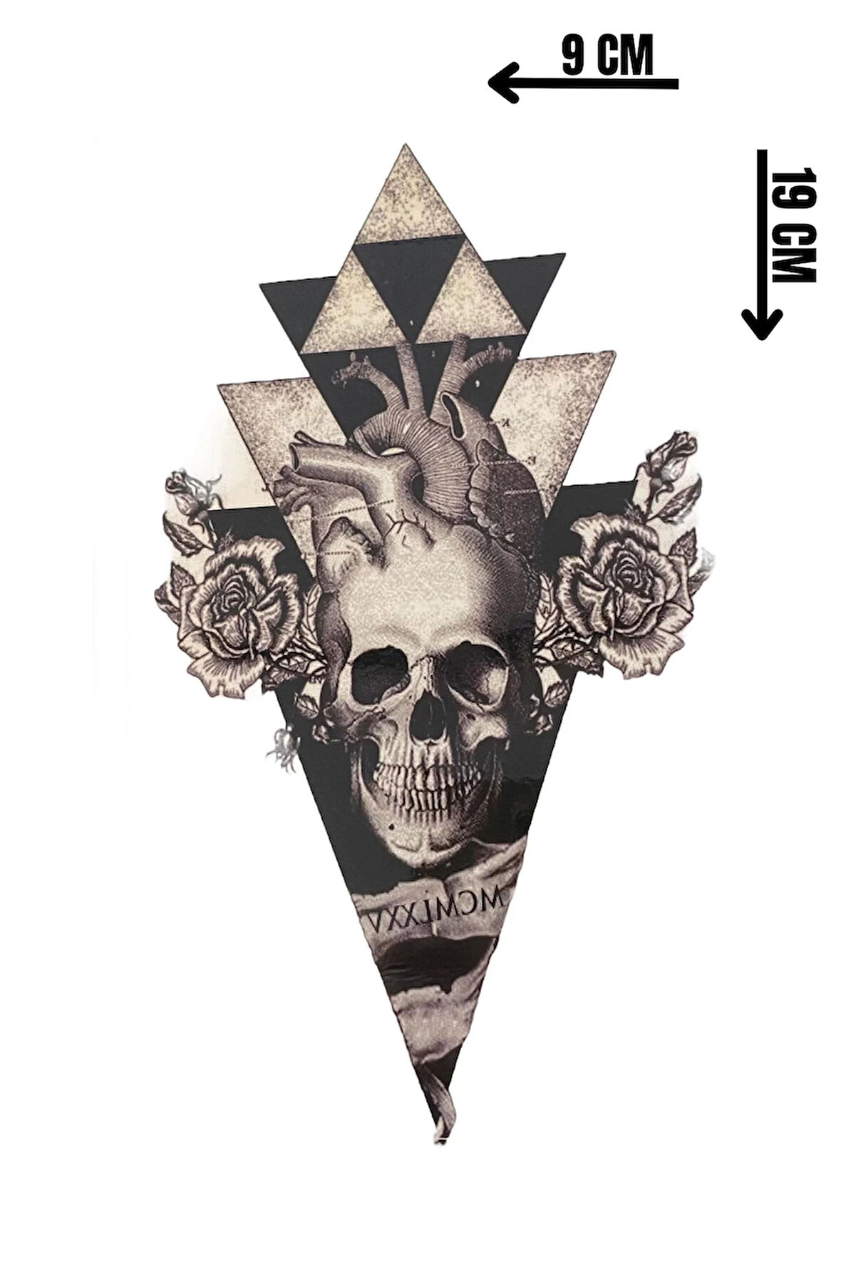 Geçici Kuru Kafa Figürlü Dövme Tattoo